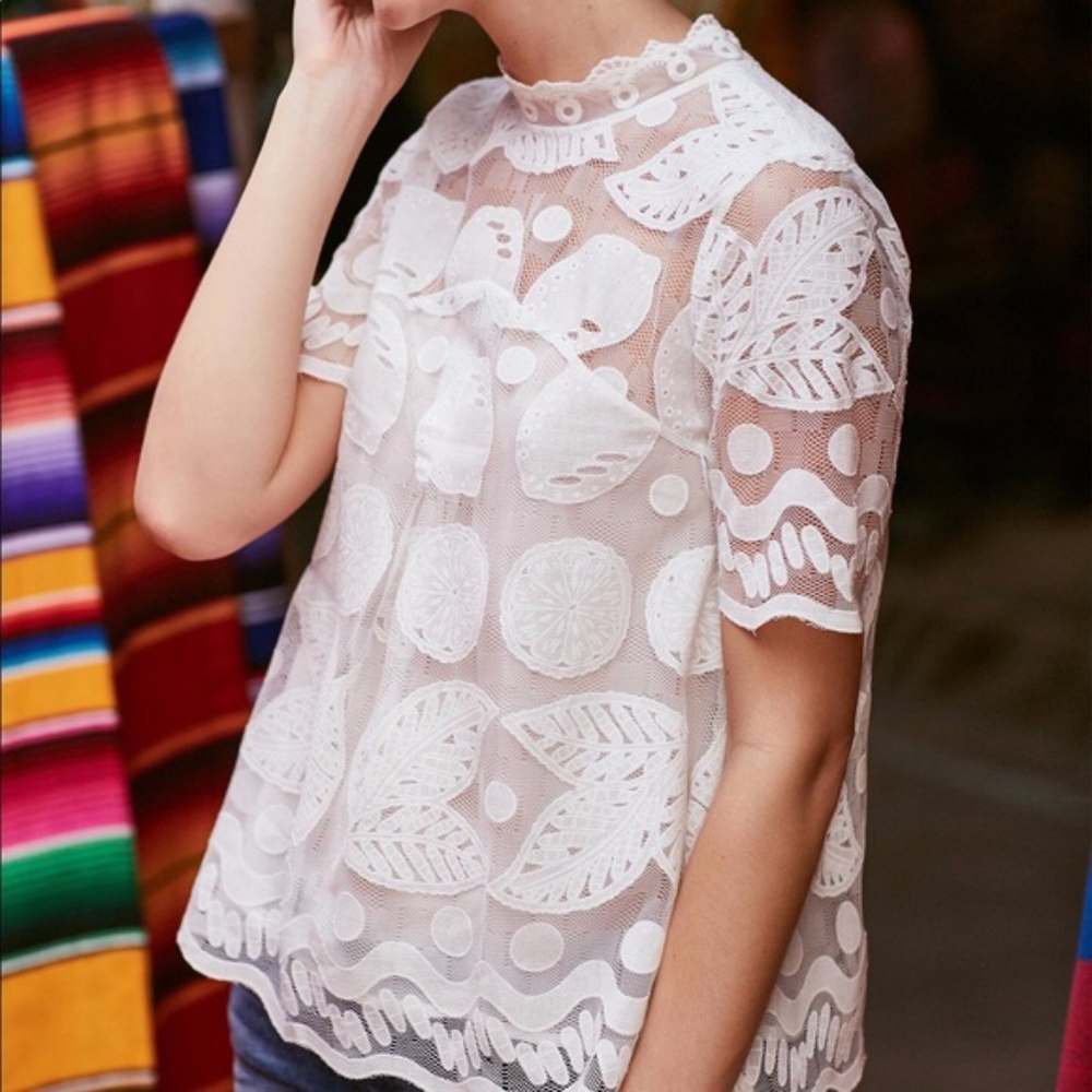 Anthropologie Lemon lily blouse